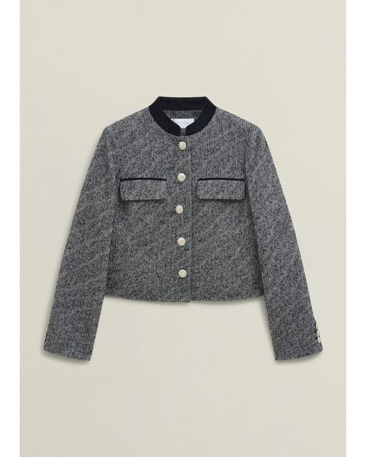 Hobbs Gray Tammie Wool Blend Jacket