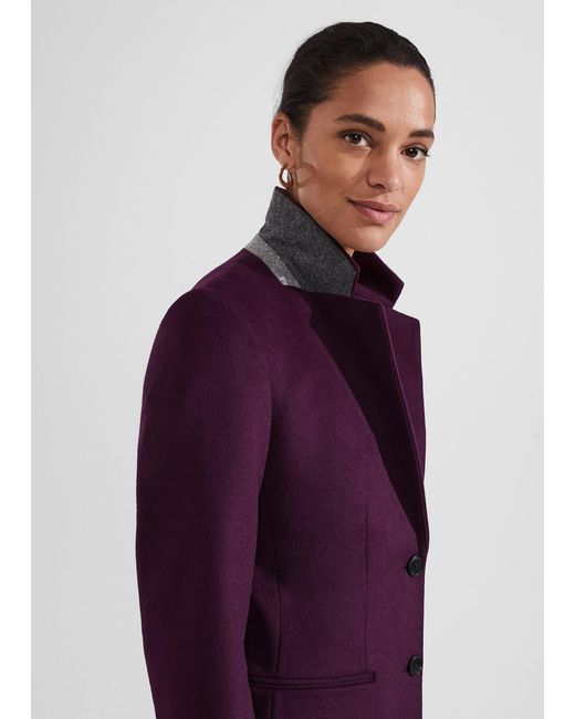 Hobbs Purple Petite Tilda Wool Coat