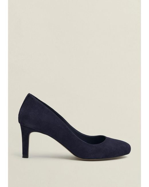 Hobbs Blue Lizzie Suede Court Shoes