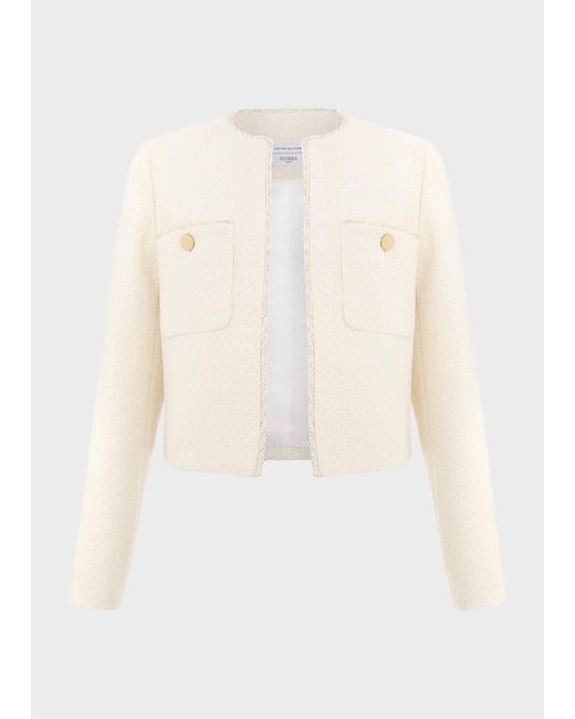 Hobbs White Draycott Cropped Jacket