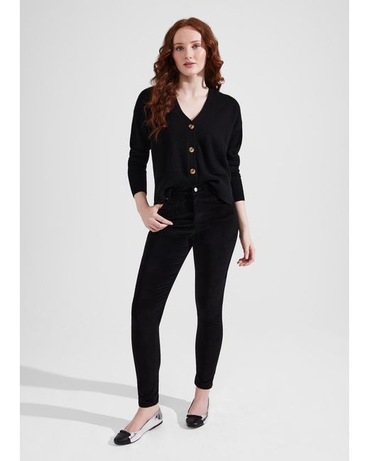 Hobbs Black Gia Velvet Skinny Jeans