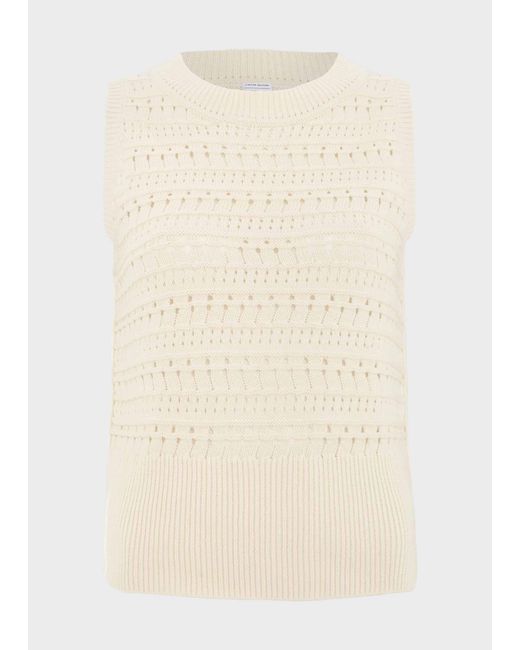 Hobbs White Colemere Cotton Knitted Vest
