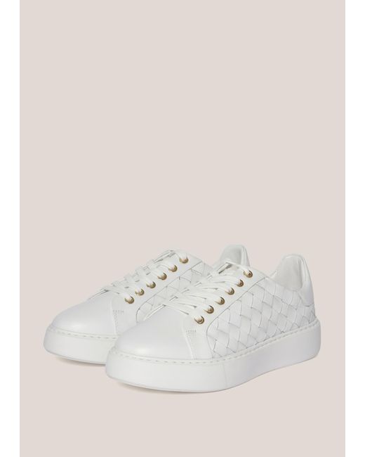 Hobbs Natural Ada Woven Leather Trainers