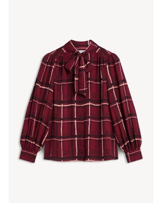 Hobbs Red Aisha Check Blouse