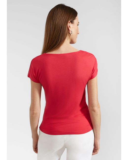 Hobbs Red Cathy Cowl Neck Top