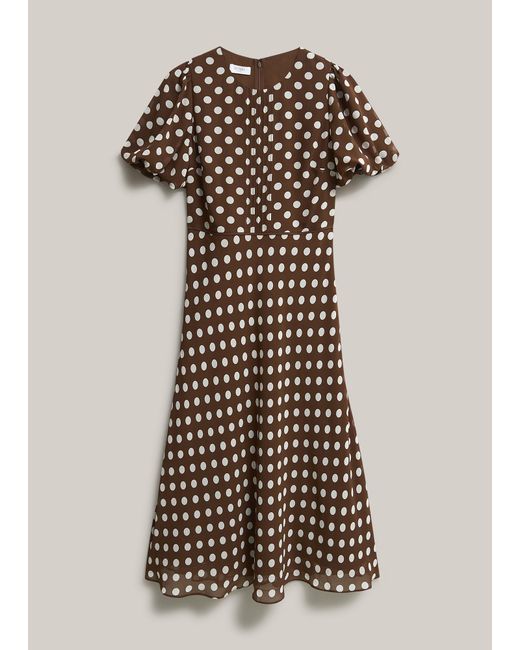 Hobbs Natural Dorothy Spot Midi Dress