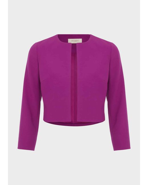Hobbs Purple Elize Crepe Jacket