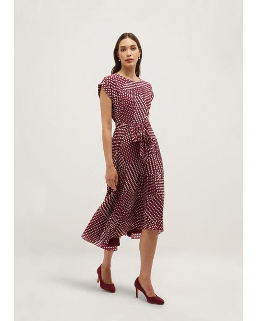 Hobbs Red Agnes Spot Dress