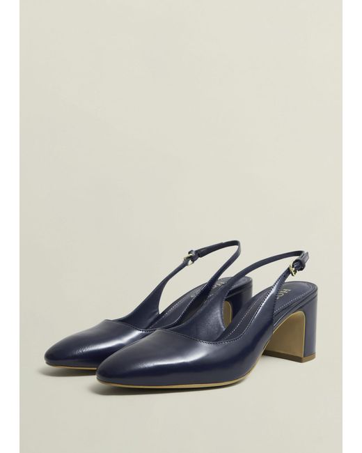 Hobbs Blue Lily Leather Slingbacks