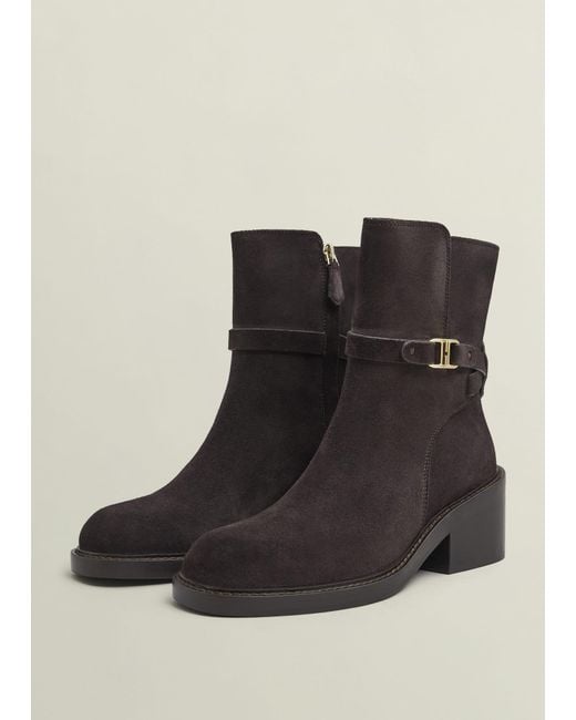 Hobbs Black Sydney Suede Ankle Boots