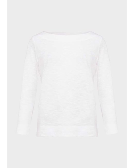 Hobbs White Avia Cotton Slub T-Shirt