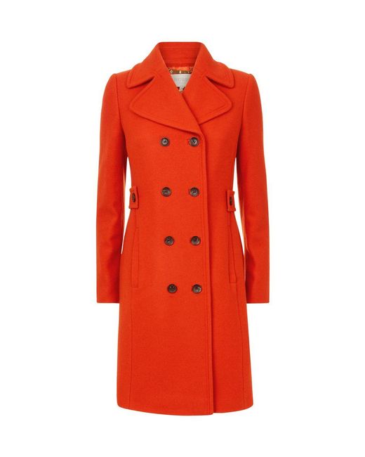 Hobbs Orange Ginnie Wool Coat