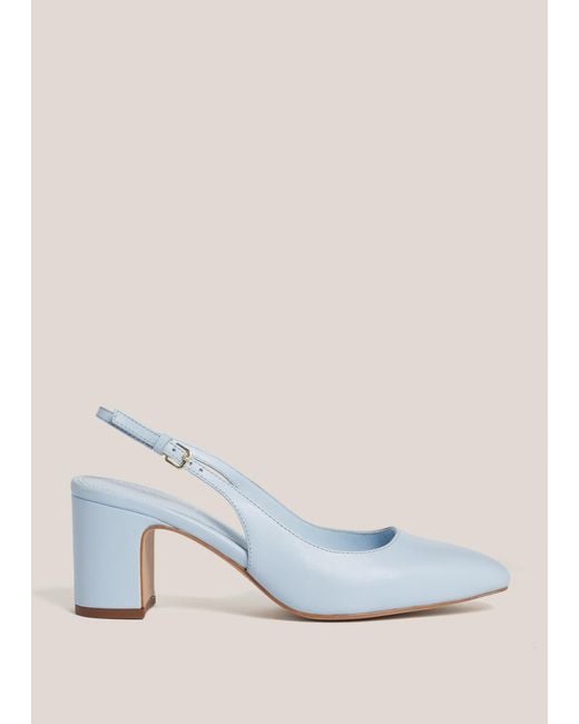 Hobbs White Lily Leather Slingbacks