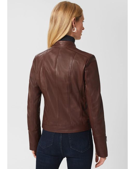 Hobbs Brown Fran Leather Jacket