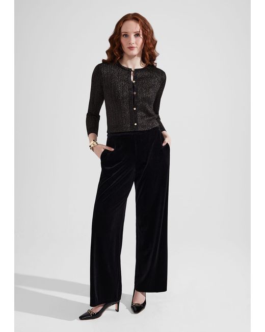 Hobbs Black Viviene Velvet Trousers