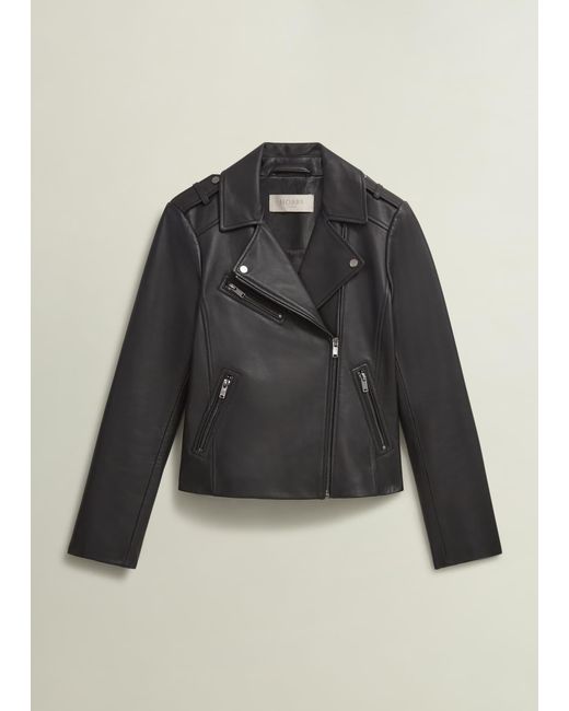 Hobbs Blue Darby Leather Jacket