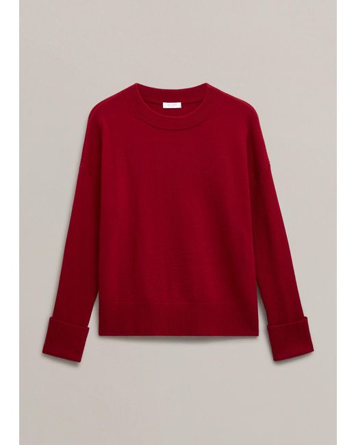 Hobbs Red Darla Wool Blend Knitted Jumper