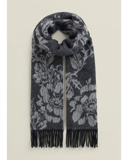 Hobbs Gray Paula Wool Scarf