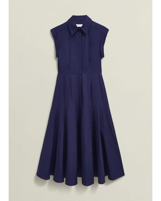 Hobbs Blue Lilah Cotton Dress