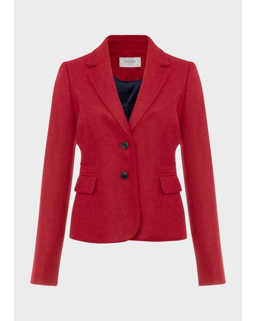 Hobbs Red Hackness Wool Jacket