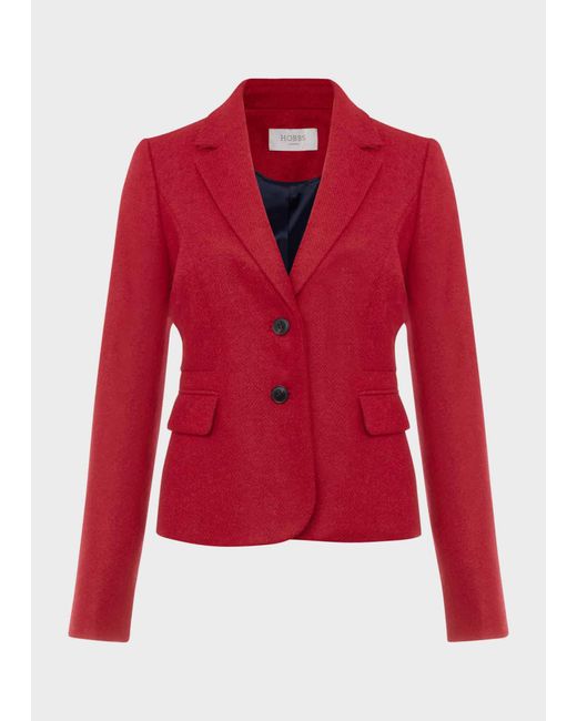 Hobbs Red Hackness Wool Jacket