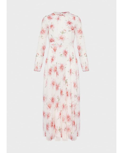 Hobbs Pink Petite Rosabella Silk Floral Midi Dress
