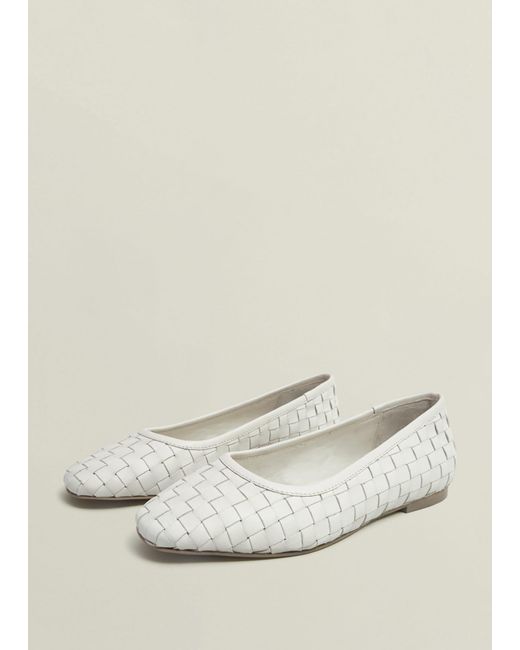 Hobbs Natural Raina Woven Leather Flats