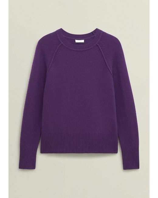 Hobbs Purple Mandy Wool Blend Crew Neck Knitted Jumper