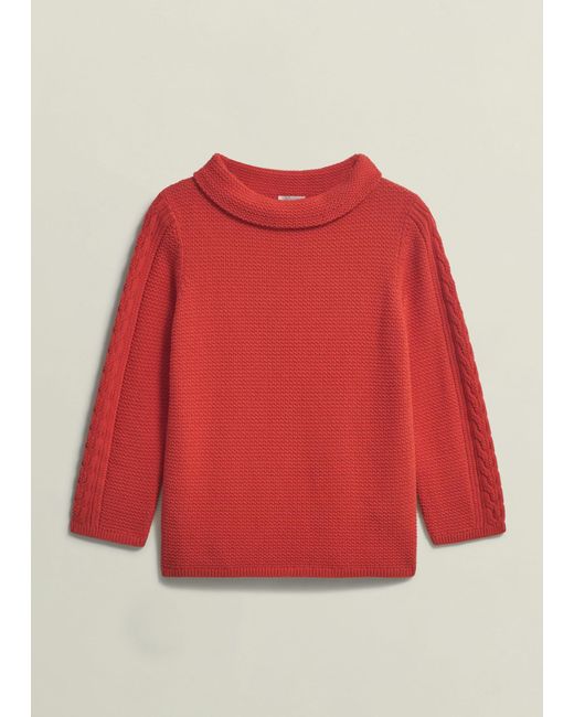Hobbs Red Camilla Cotton Jumper