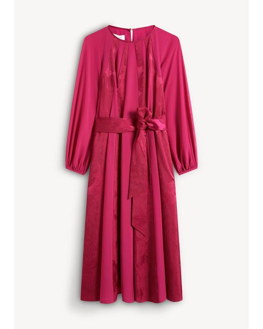 Hobbs Red Petite Loren Jacquard Dress