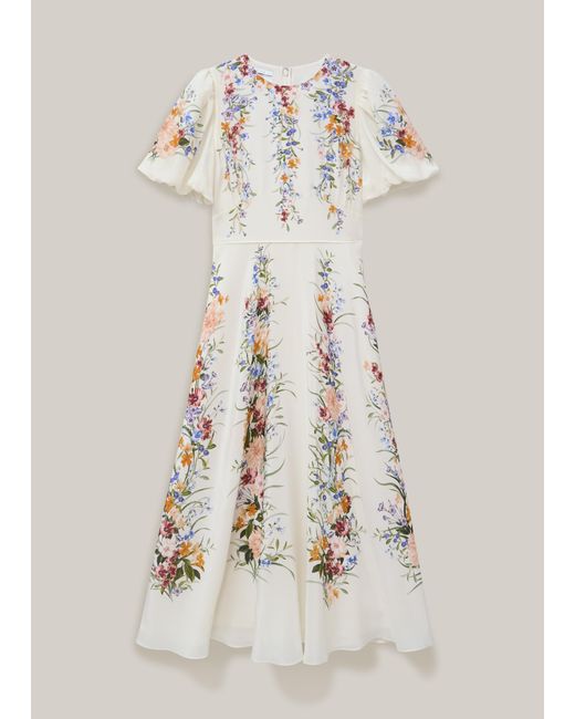Hobbs Natural Wisley Silk Dress