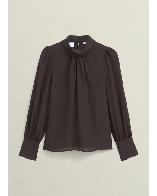 Hobbs Brown Debby Silk Blouse