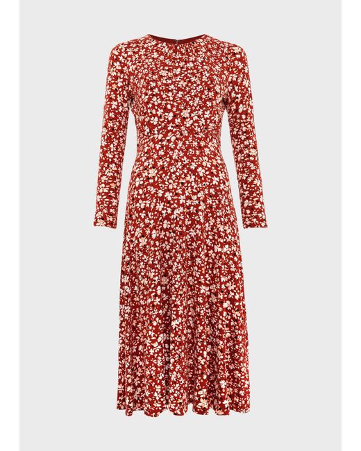 Hobbs Red Sian Jersey Dress