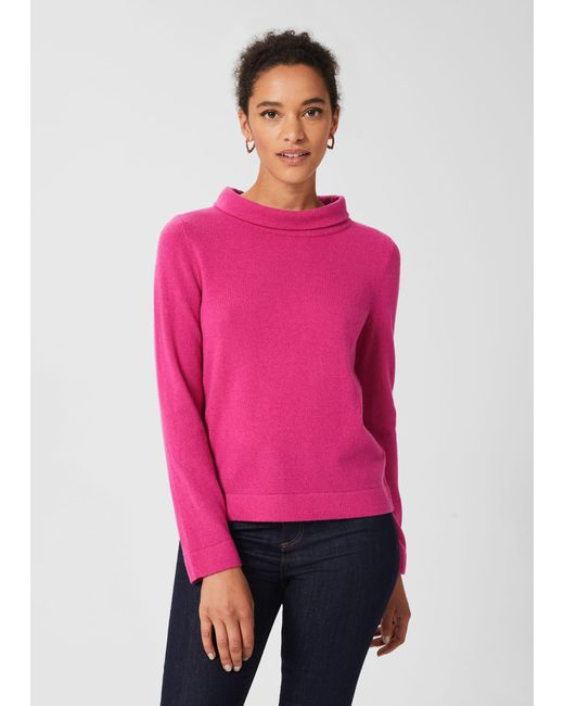 Hobbs Pink Audrey Wool Cashmere Jumper
