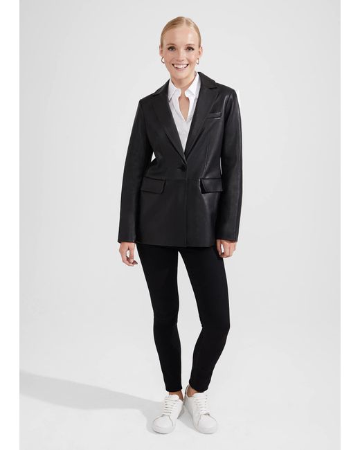 Hobbs Black Merissa Leather Blazer