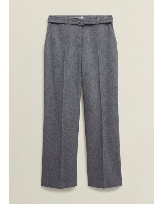 Hobbs Gray Elsie Wool Blend Wide Trousers
