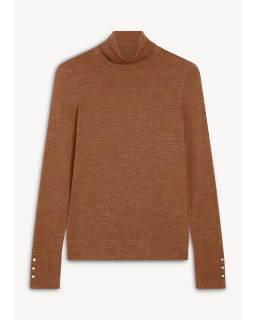 Hobbs Brown Lara Merino Rollneck Jumper