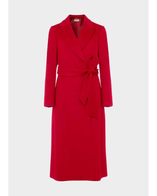 Hobbs Red Olivia Wool Wrap Coat