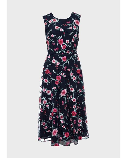 Hobbs Blue Rosella Embroidered Floral Dress