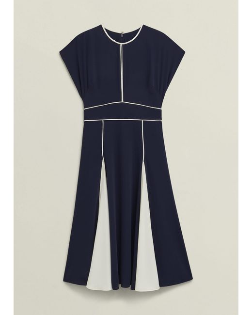 Hobbs Blue Viola Colourblock Dress