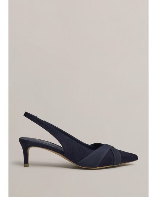 Hobbs Blue Renee Suede Slingbacks