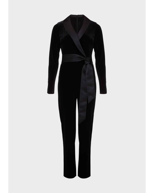 Hobbs Black Luisa Velvet Jumpsuit