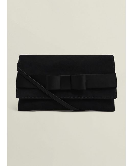 Hobbs Black Renata Bow Clutch Bag
