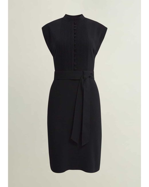 Hobbs Blue Pia Pintuck Dress