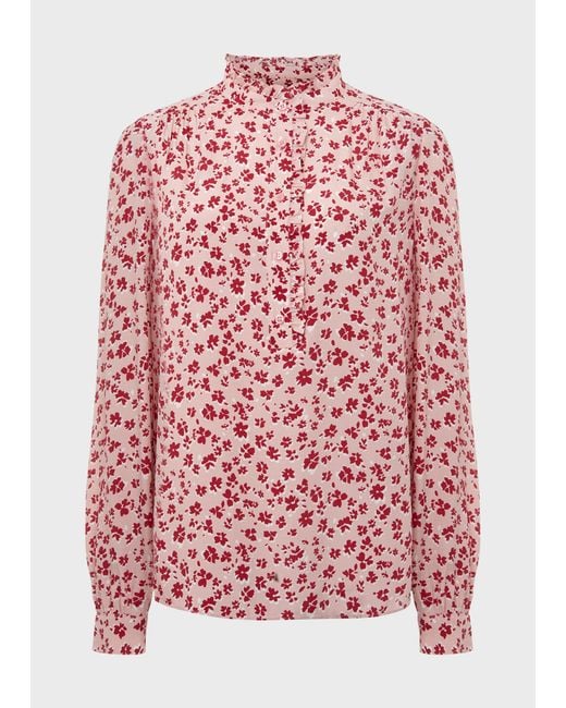 Hobbs Red Lillian Blouse