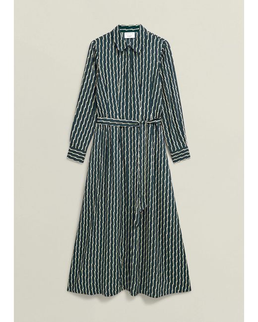 Hobbs Brown Serpentine Shirt Dress