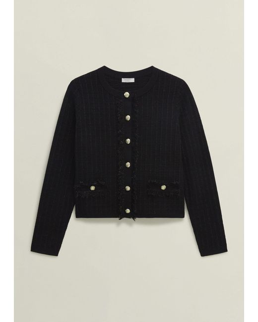 Hobbs Blue Sairey Knitted Jacket