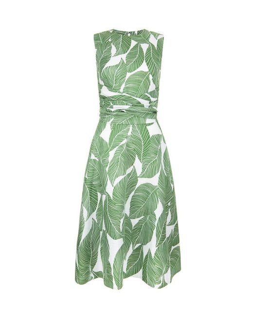 Hobbs Green Pure Linen 'twitchill' Knee Dress