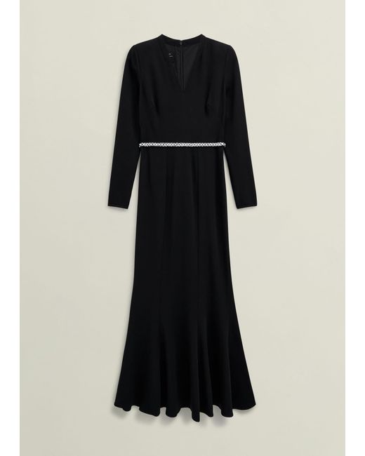 Hobbs Black Meryl V Neck Maxi Dress