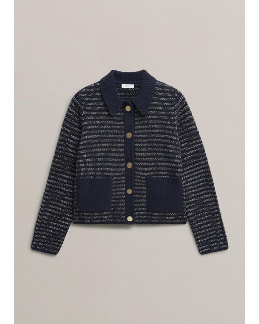 Hobbs Blue Sasha Knitted Jacket